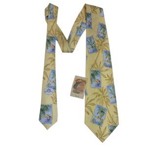 Tommy Bahama NWT Tropical Beach Yellow Palm Tie